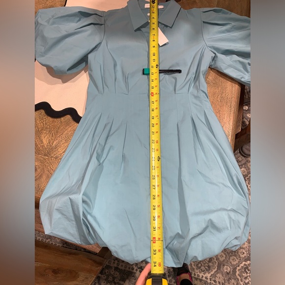 Cleo Balloon Mini Dress- Blue Balloon Mini Shirt Dress! - Picture 11 of 11
